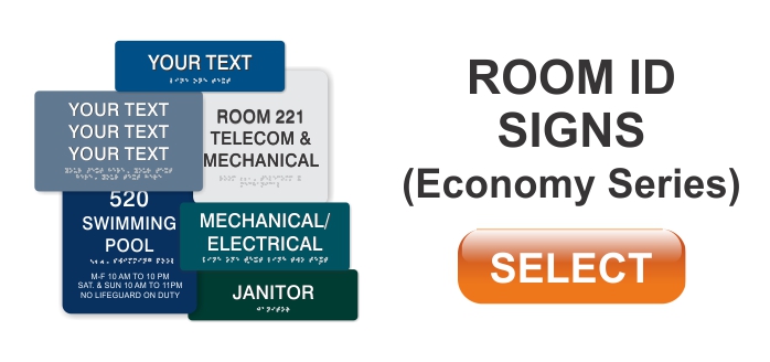 economy series ADA braille room id signs